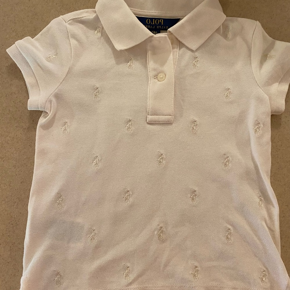 Ralph Lauren polo shirt in cream. Perfect condition. Size 4T